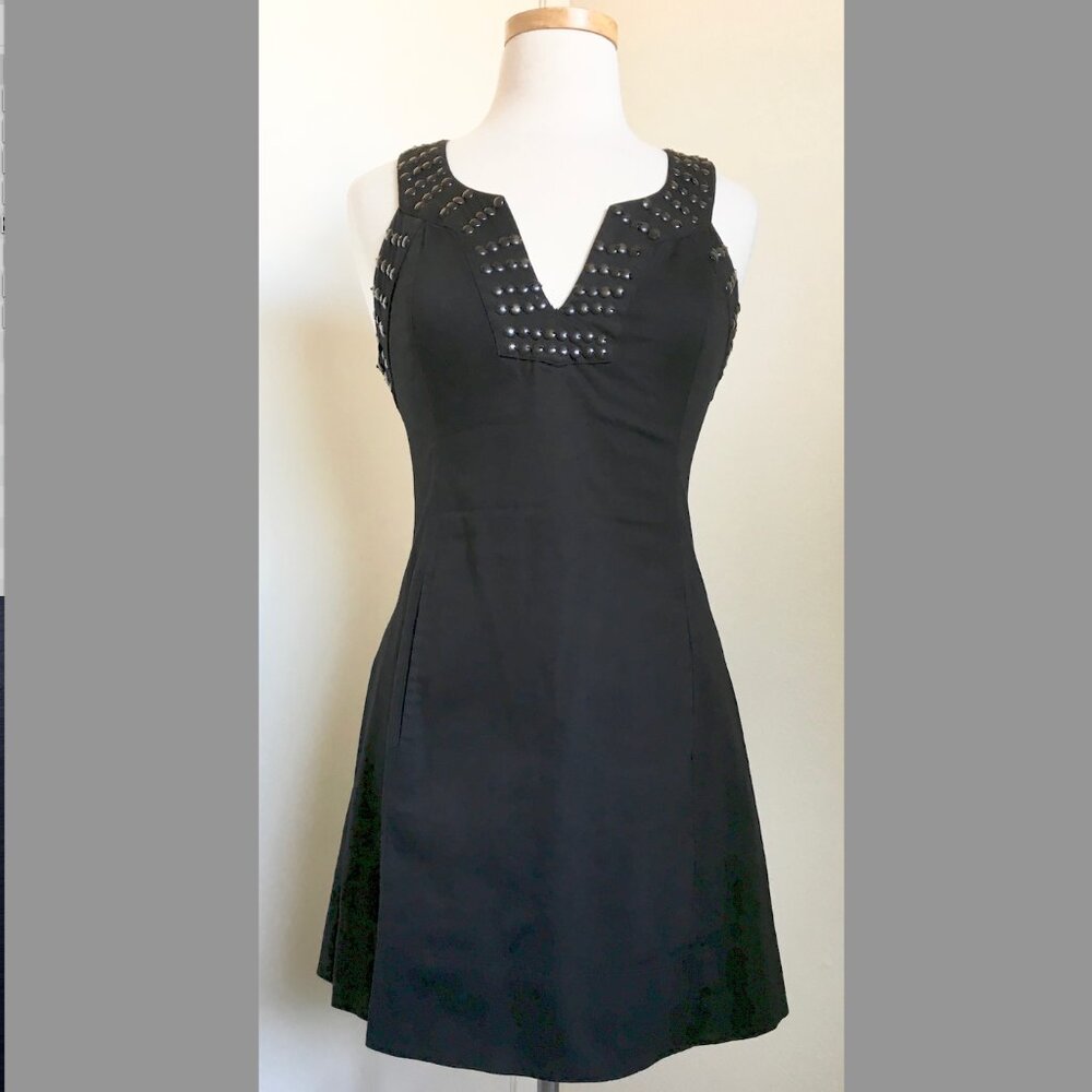 trf by ZARA Black little mini short Dress studs side pockets back zip size M